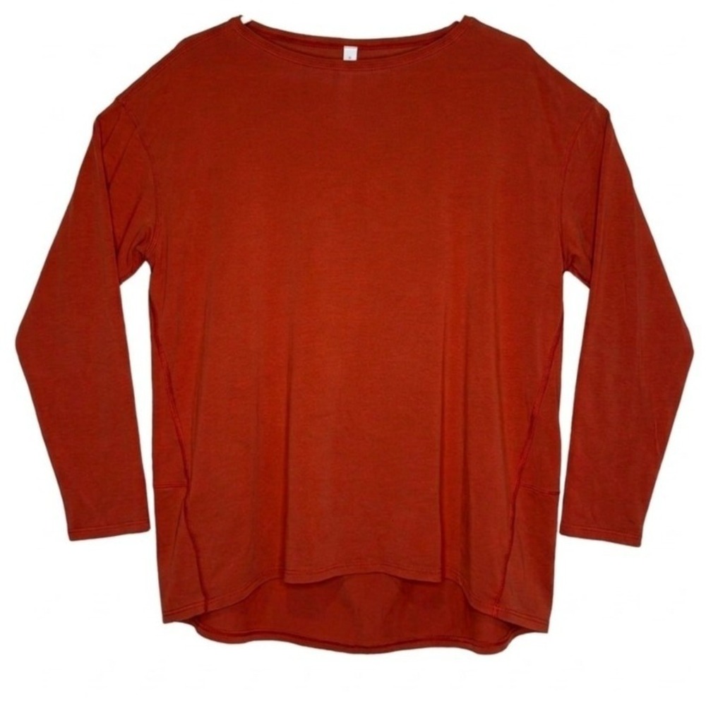 Lululemon Spiced Copper Long Sleeve Top Size 8 Relaxed Fit Athleisure
